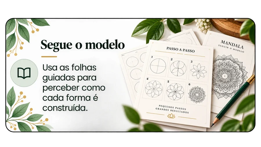 Segue o modelo — Usa as folhas guiadas para perceber como cada forma é construída.