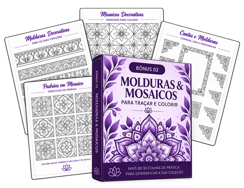 Mockup do bónus 2 — Molduras e Mosaicos