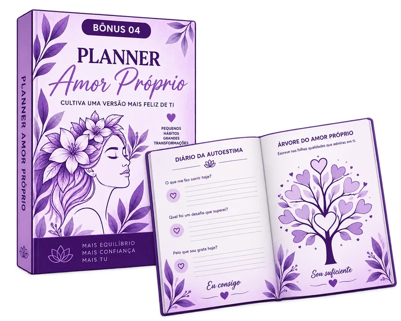 Mockup do bónus 4 — Planner Amor Próprio